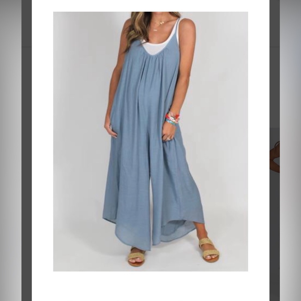 Talulah Beachside Gray/Blue Jumpsuit
